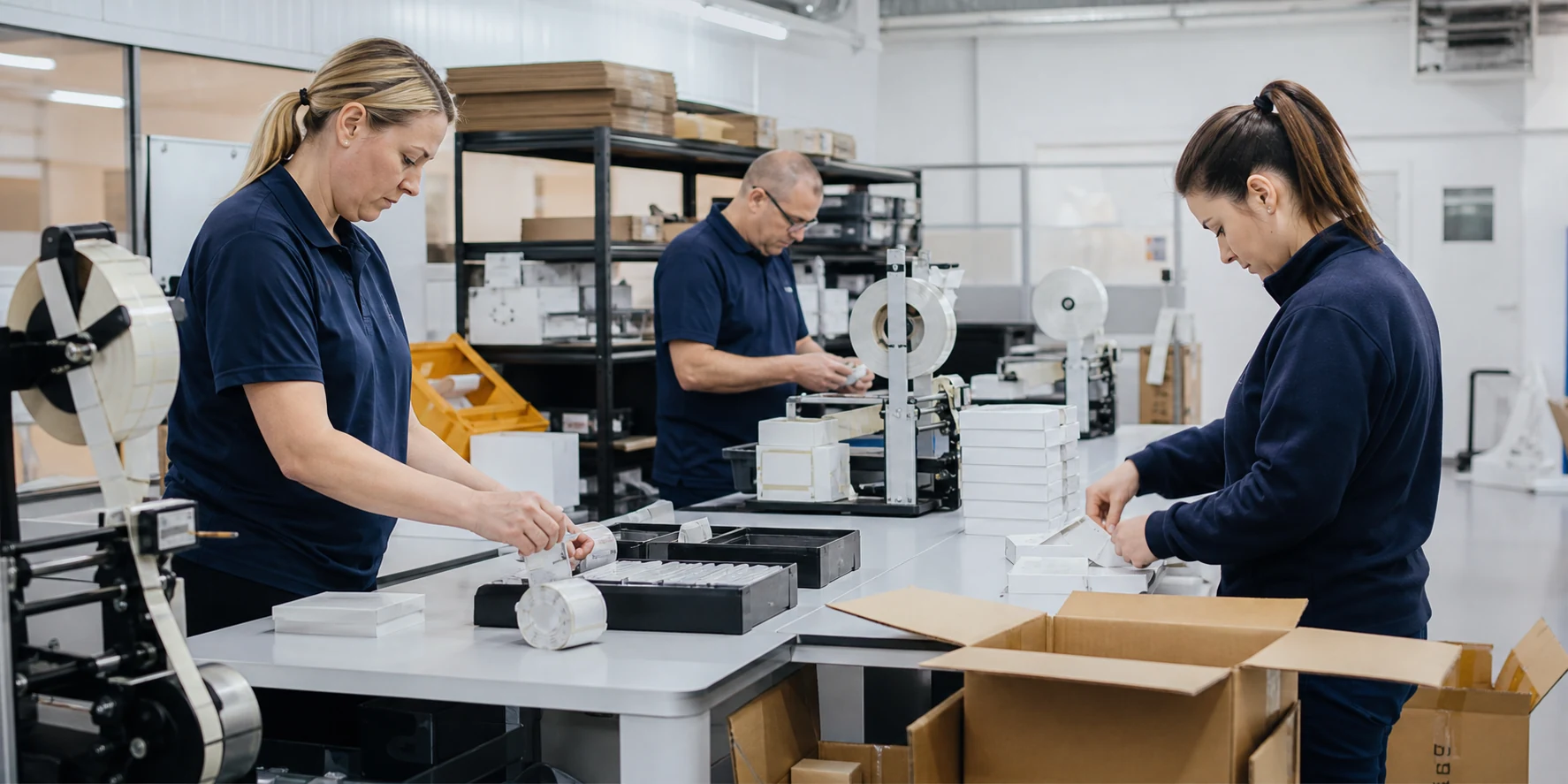 Team working through a structured packaging relabelling project